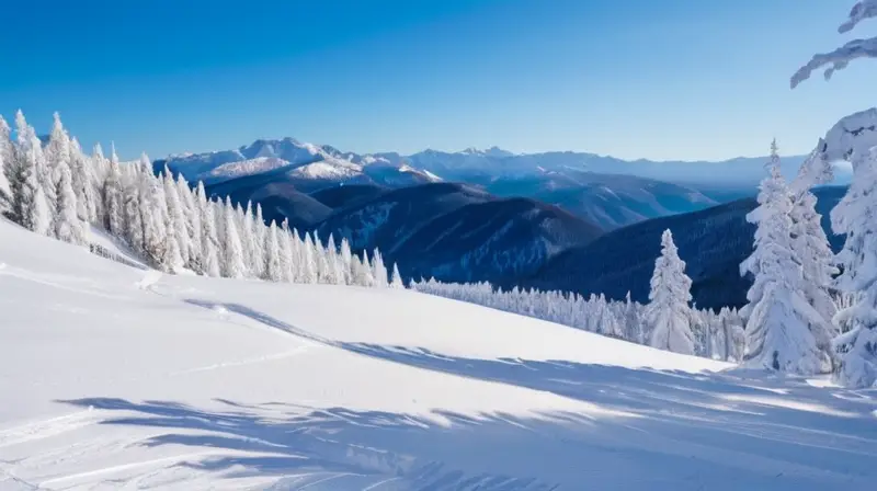 Un paisaje invernal con montañas cubiertas de nieve