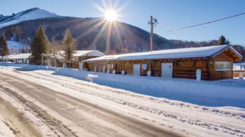 Un aparcamiento nevado con coches de diferentes colores y tamaños