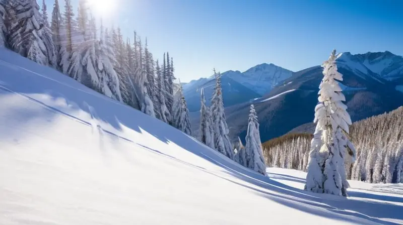 Un paisaje invernal vibrante con esquiadores en acción, montañas majestuosas y un ambiente de aventura