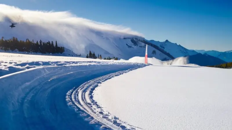 Un aeropuerto de alta montaña rodeado de picos nevados y un paisaje alpino impresionante