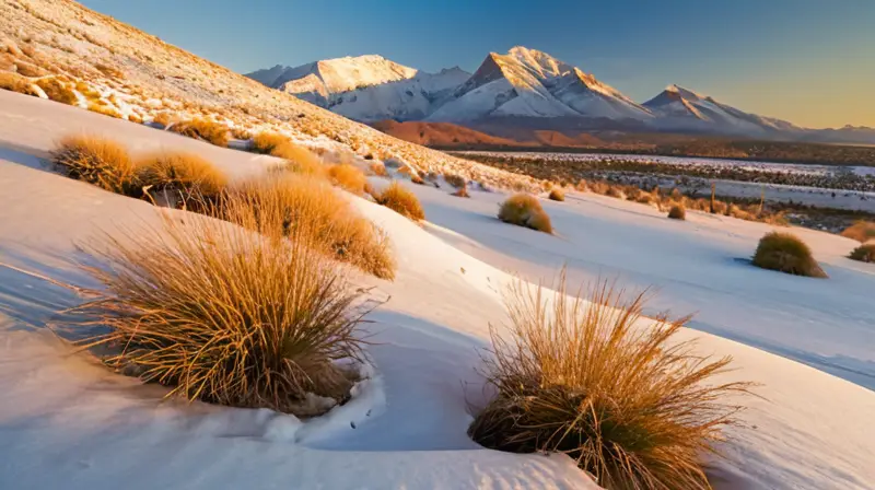 La nieve cubre el árido paisaje africano