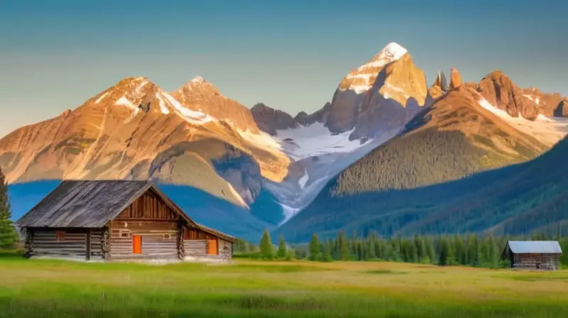 Un paisaje sereno de montañas nevadas