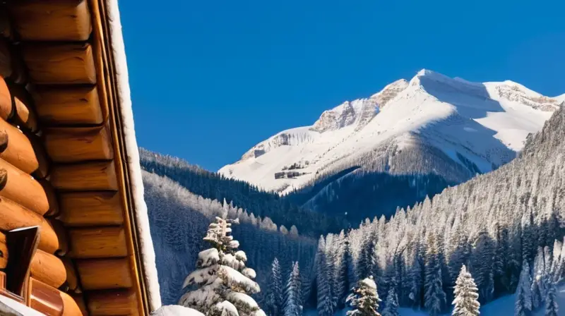 Un paisaje invernal sereno con montañas nevadas