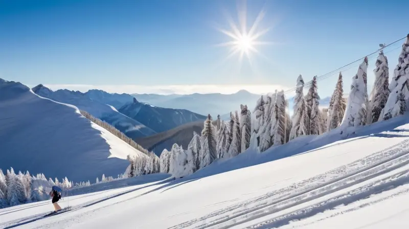 Un paisaje invernal con montañas