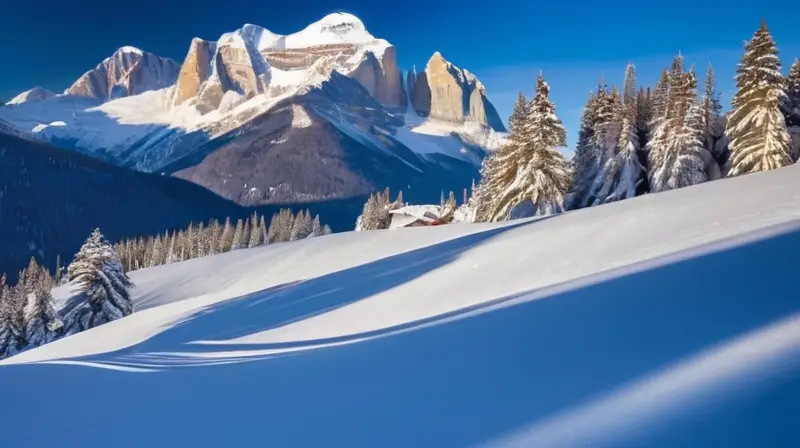 Un paisaje invernal de montañas cubiertas de nieve