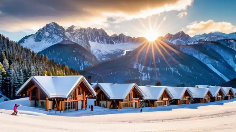 Montañas nevadas y un vibrante pueblo olímpico crean un ambiente de emoción y competencia invernal