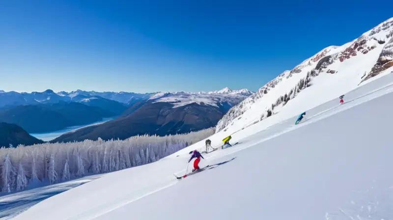 Un paisaje invernal con montañas nevadas