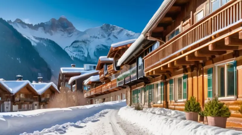 Un paisaje alpino idílico con picos nevados