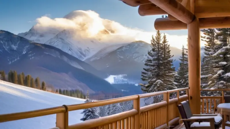 Un paisaje invernal con montañas nevadas