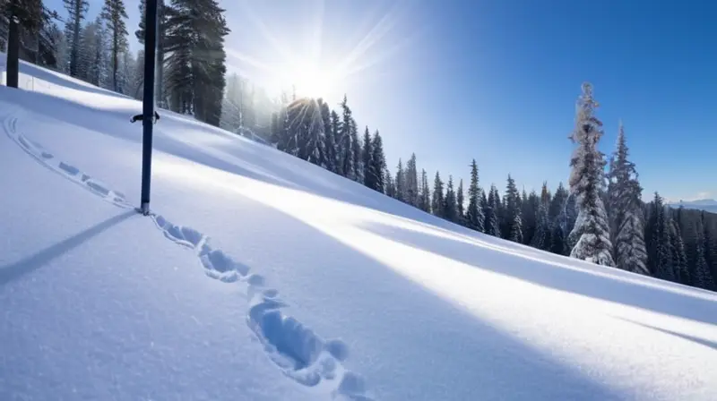 Un paisaje montañoso nevado con pinos cubiertos de blanco