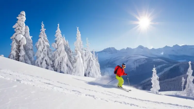 Un paisaje invernal vibrante con montañas nevadas