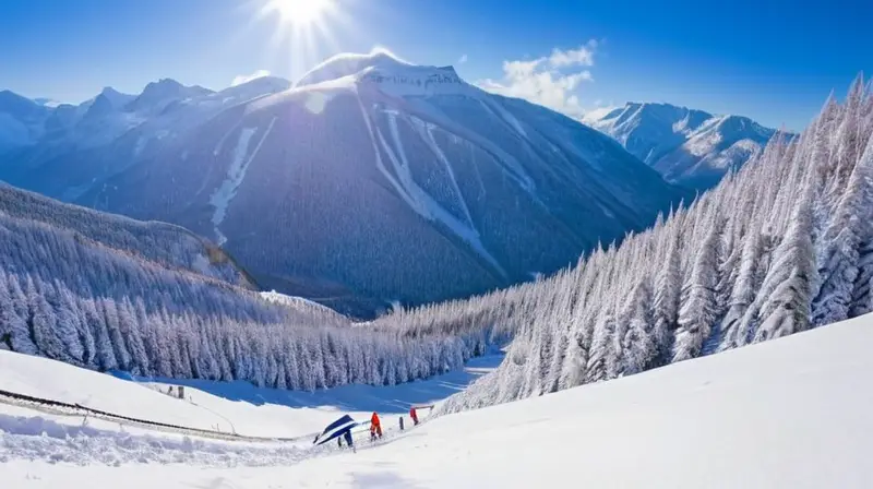 Un paisaje invernal de montañas cubiertas de nieve