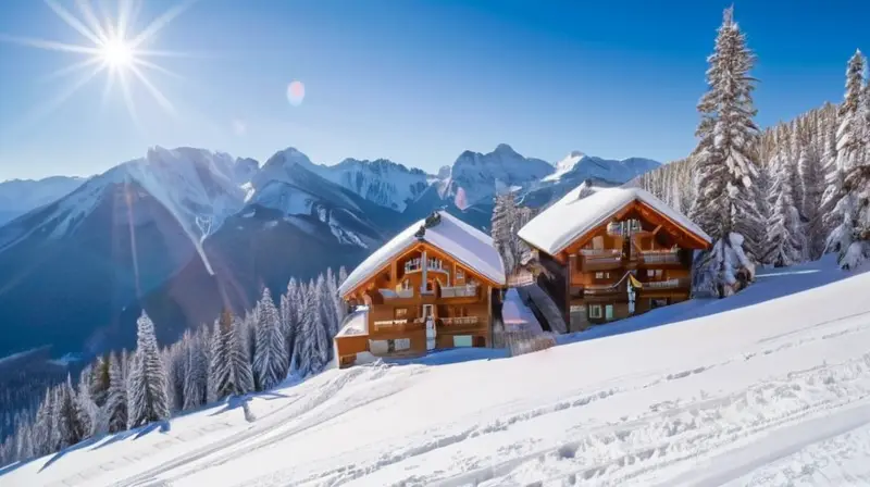 Un paisaje invernal con esquiadores en coloridos trajes sobre nieve brillante