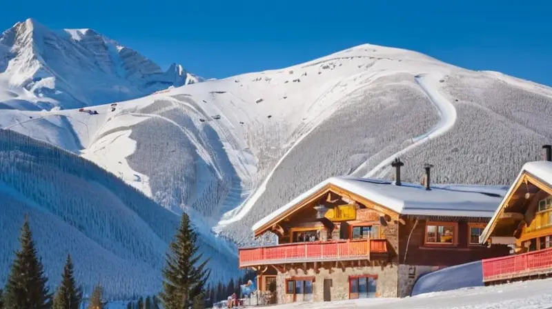 Un paisaje invernal vibrante con montañas nevadas