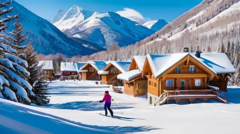 Un paisaje invernal con montañas nevadas