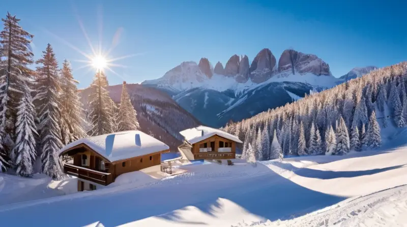 Un paisaje invernal de montañas cubiertas de nieve