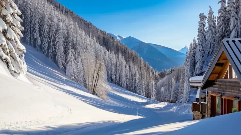 Un paisaje invernal con nieve