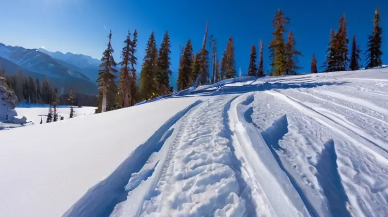 Un paisaje invernal con montañas nevadas