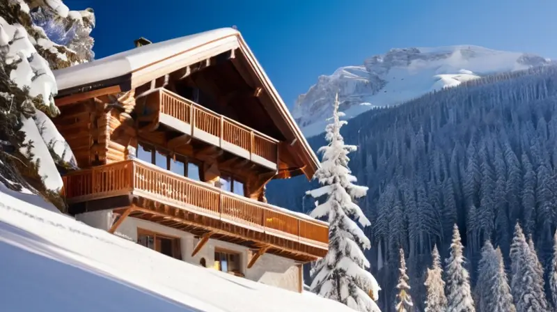 Un paisaje invernal con montañas nevadas