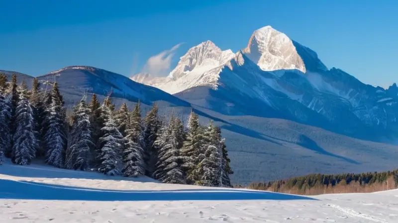 Un paisaje invernal de montañas nevadas