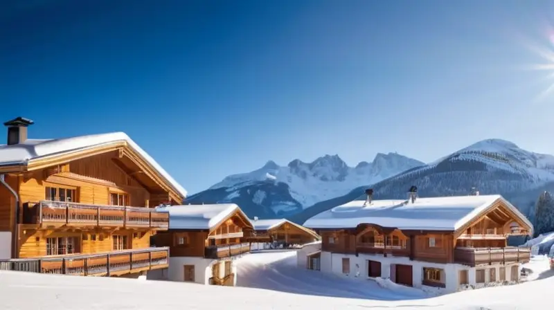 Un vibrante paisaje invernal con esquiadores