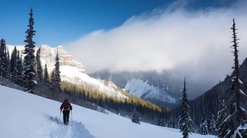 Un paisaje montañoso nevado muestra un contraste entre la belleza natural y la dura realidad de la supervivencia