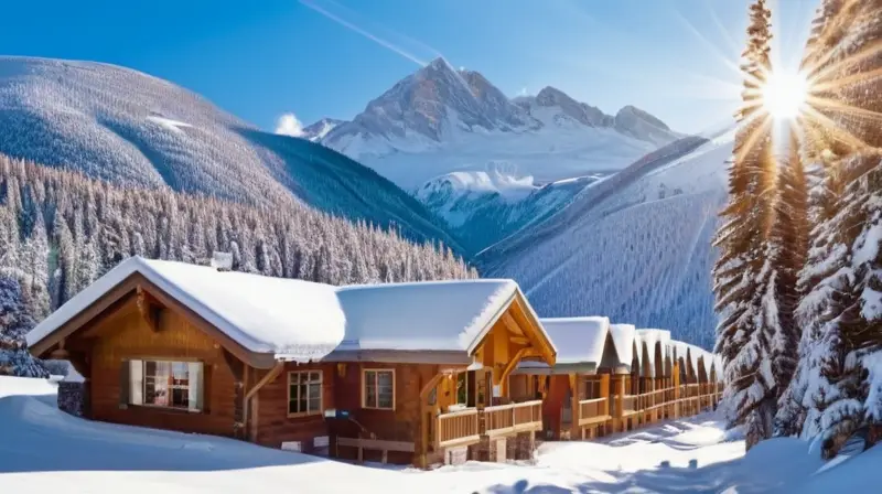 Un paisaje invernal vibrante con esquiadores enérgicos