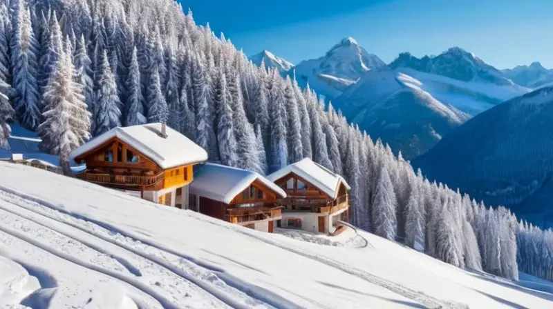 Un paisaje invernal vibrante con familias esquiando