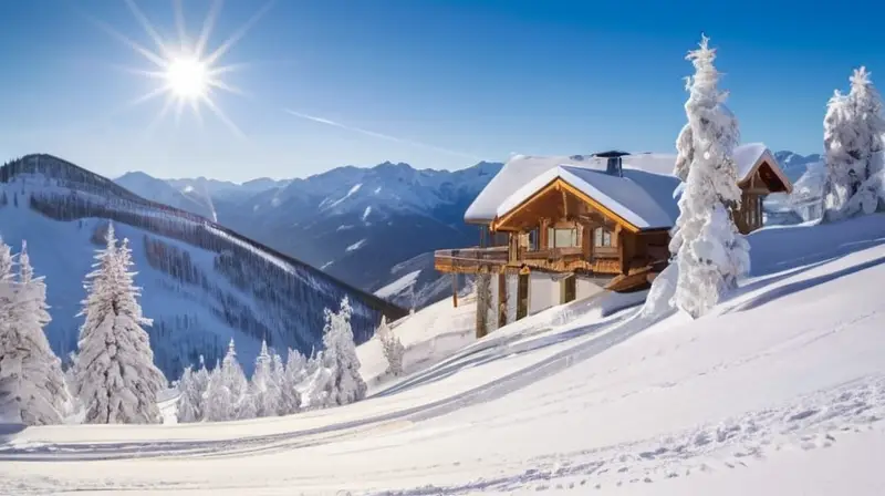 Un paisaje invernal con montañas nevadas