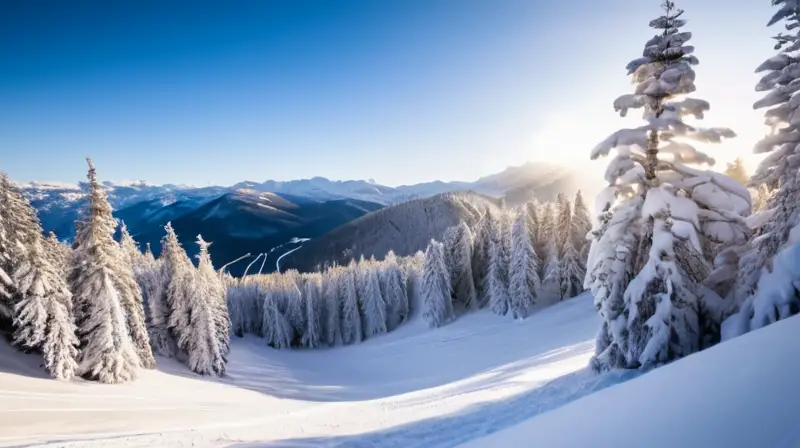 Un paisaje invernal de montañas nevadas