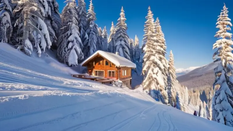 Un paisaje invernal vibrante con esquiadores