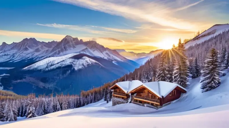 Un paisaje invernal con montañas