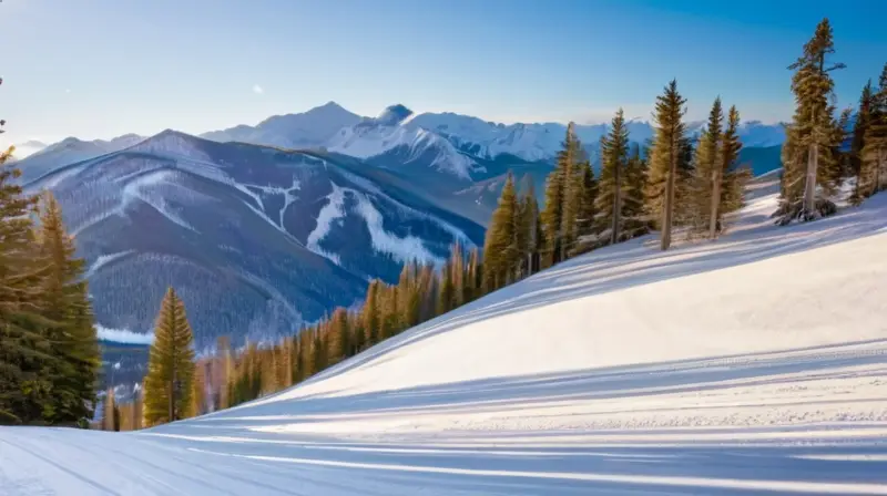 Un paisaje invernal con esquiadores en pendientes nevadas