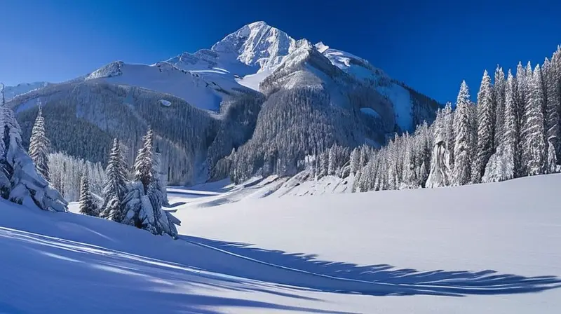 Un paisaje invernal de montañas nevadas