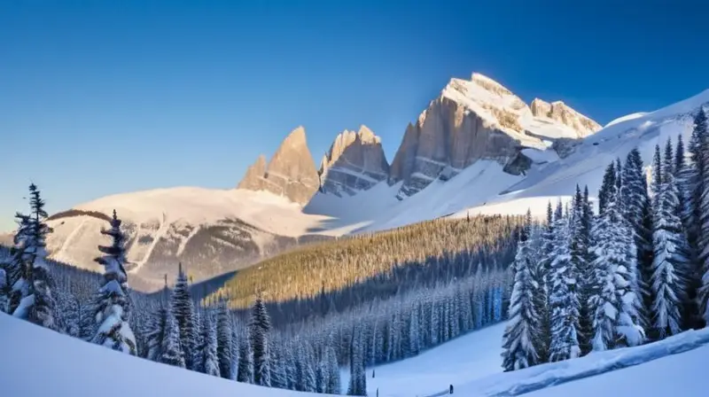 Un paisaje invernal con montañas nevadas