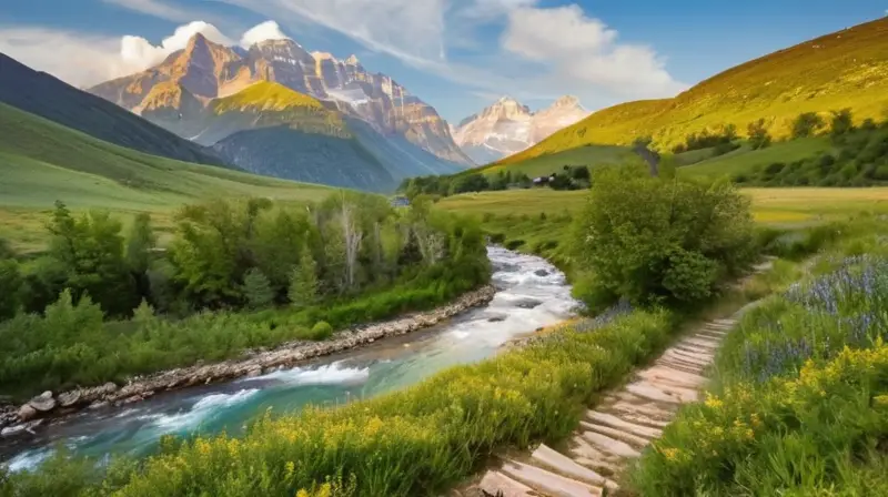 Un paisaje sereno de valles verdes