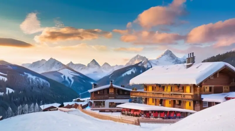 Un paisaje invernal idílico con montañas