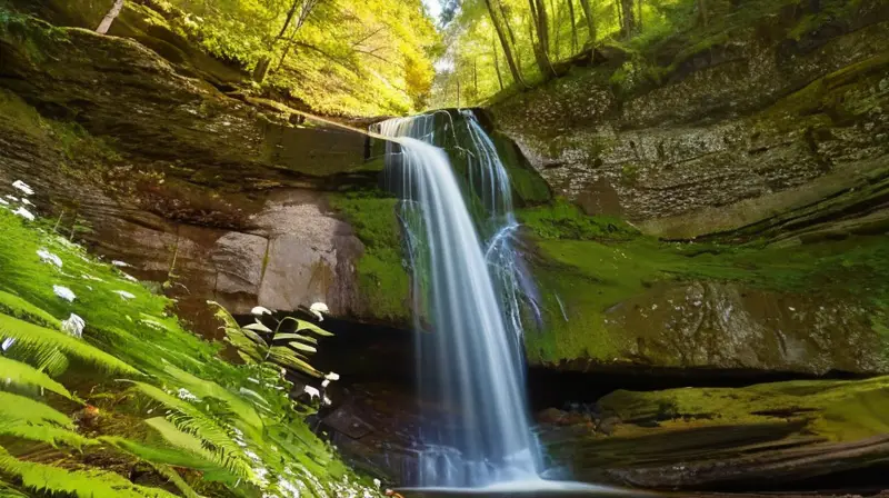 Un paisaje sereno de cascadas majestuosas