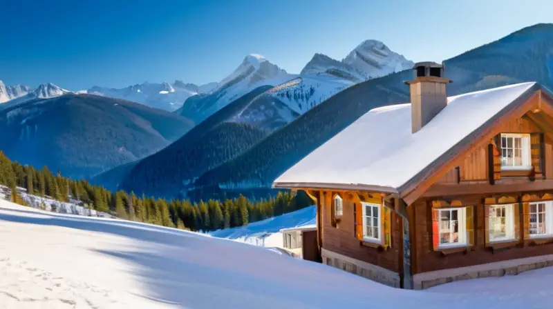 Un paisaje montañoso majestuoso con nieve