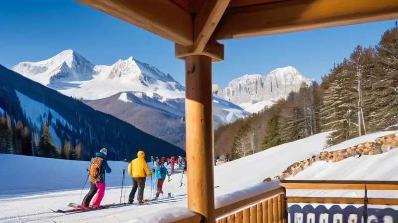 Un paisaje invernal vibrante con montañas nevadas