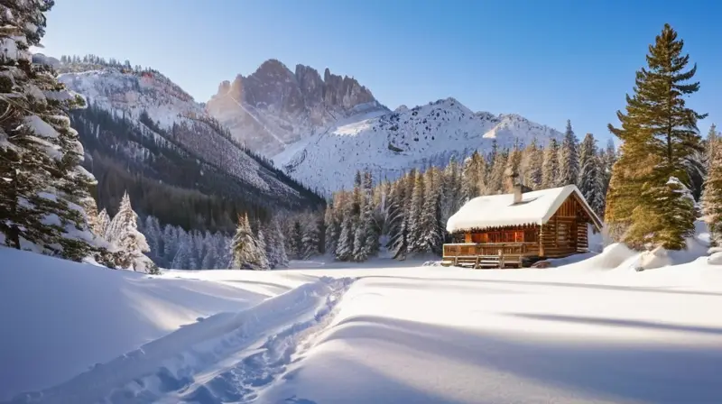 Un paisaje invernal de montañas nevadas