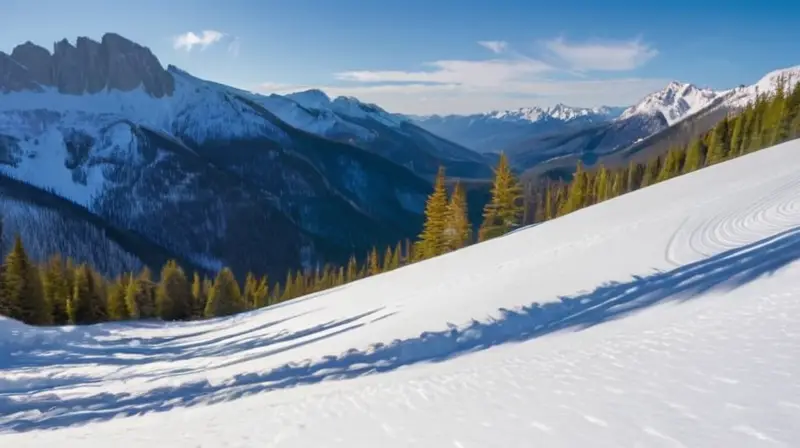 Un paisaje invernal con montañas nevadas