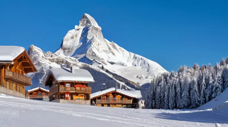 Un paraíso invernal con montañas nevadas