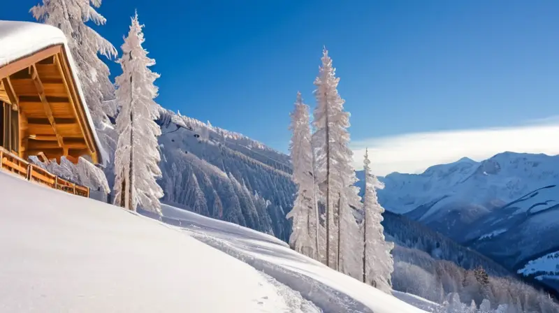 Un paisaje invernal sereno con esquiadores