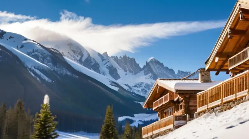 Un paisaje invernal con montañas nevadas