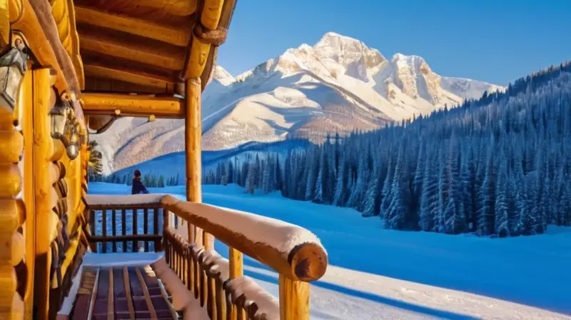 Un paisaje invernal sereno con montañas nevadas