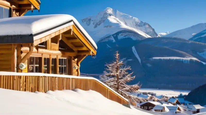 Un encantador paisaje invernal con esquiadores