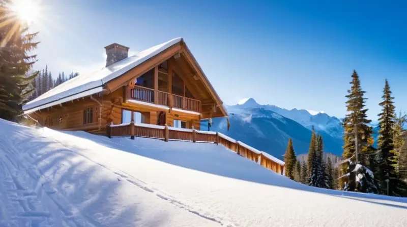 Un paisaje invernal con montañas nevadas