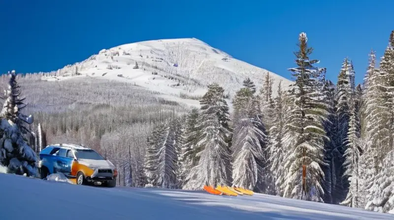 Un paisaje nevado con árboles cubiertos de nieve