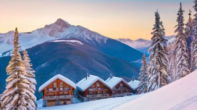 Un paisaje invernal con montañas nevadas